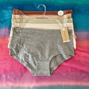 New 5pack Size Danskin DS3529 Organic Cotton Boyshorts Panties Solid Size M